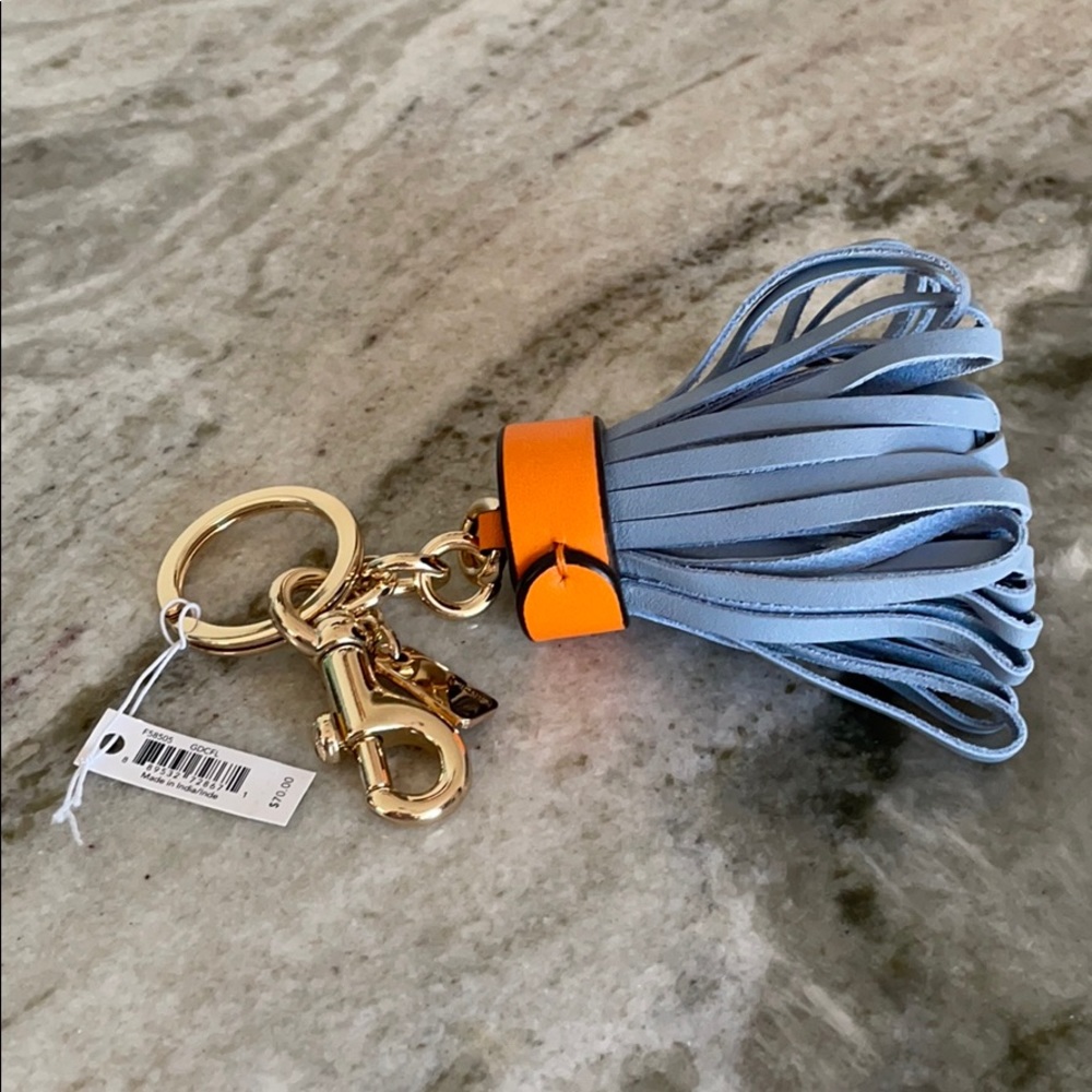 NWT Coach Tassel Bag Charm Blue